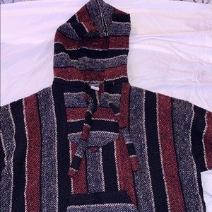 Red, Black, and Grey Poncho